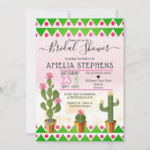 Niedlich Boho Chic Cactus Tribal Brautparty Einladung (Vorderseite)