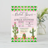 Niedlich Boho Chic Cactus Tribal Brautparty Einladung (Stehend Vorderseite)