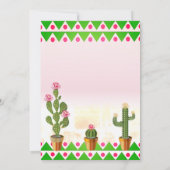 Niedlich Boho Chic Cactus Tribal Brautparty Einladung (Rückseite)