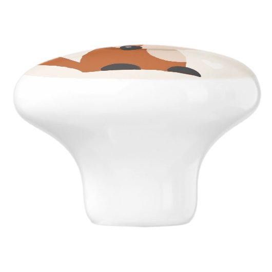 Niedlich Boho Chic Fox Keramikknauf (Seitenansicht)