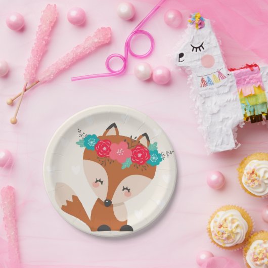 Niedlich Boho Chic Fox Pappteller (Party)