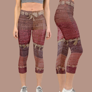 Niedlich Boho Chic Rag Rug Multicolored Capri Leggings