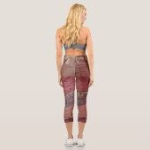 Niedlich Boho Chic Rag Rug Multicolored Capri Leggings (Rückseite)