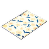 Niedlich Boho Chic Yellow Flowers Muster Notizblock (Linke Seite)