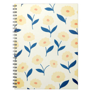 Niedlich Boho Chic Yellow Flowers Muster Notizblock
