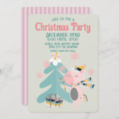 Niedlich Boho Christmas Unicorn auf Sage Einladung (Vorne/Hinten)