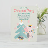 Niedlich Boho Christmas Unicorn auf Sage Einladung (Stehend Vorderseite)