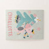 Niedlich Boho Christmas Unicorn mit dem Namen auf  Puzzle (Horizontal)