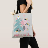 Niedlich Boho Christmas Unicorn mit dem Namen auf Tasche (Von Nahem)