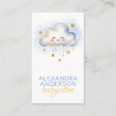 Niedlich Boho Cloud Watercolor Babysitter Visitenkarte (Vorderseite)