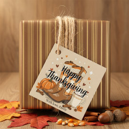 Niedlich Boho Cowboy Boots Pumpkin Herbst Erntedan Geschenkanhänger