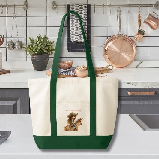 Niedlich Boho Cowgirl Personalize Pferd Tragetasche