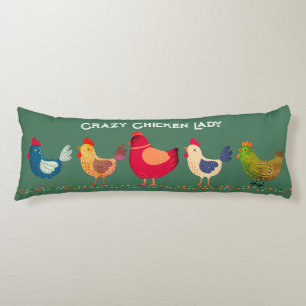 Niedlich Boho Crazy Chicken Lady Grün farbig Seitenschläferkissen