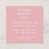 Niedlich Boho Cupcake Pattern Quadratische Visitenkarte (Rückseite)