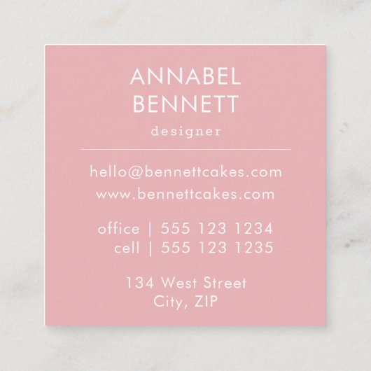 Niedlich Boho Cupcake Pattern Quadratische Visitenkarte (Rückseite)