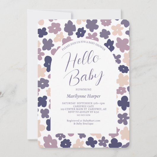 Niedlich Boho Daisy Baby Shower Einladung (Vorderseite)