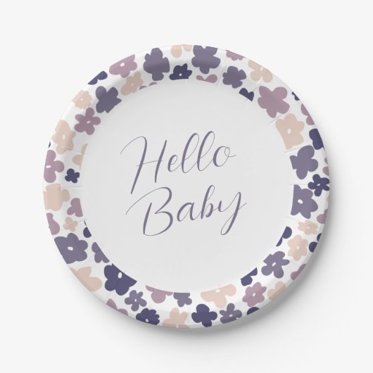 Niedlich Boho Daisy Baby Shower Pappteller (Vorderseite)
