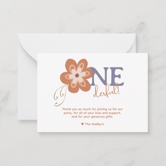 Niedlich Boho Daisy Dankeschön Karte (Vorderseite)