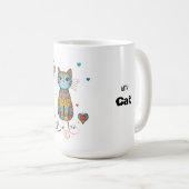 Niedlich Boho farbenfrohe Blumenkatze Kaffeetasse (VorderseiteRechts)