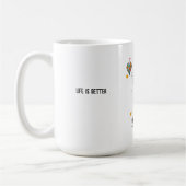 Niedlich Boho farbenfrohe Blumenkatze Kaffeetasse (Links)