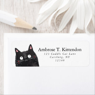 Niedlich Boho Floral Happy Black Cat Face Art