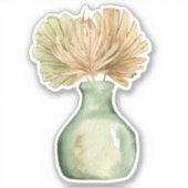 Niedlich Boho Floral Pastell Leaf Green Sticker (Vorderseite)