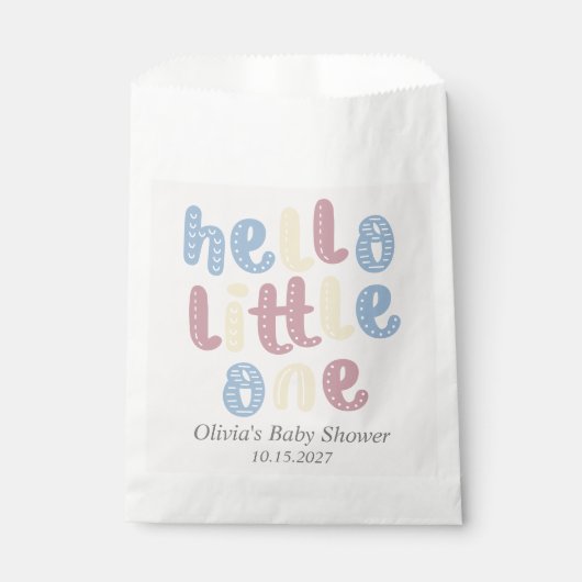 Niedlich Boho Hello Little One Baby Dusche Geschenktütchen (Vorderseite)