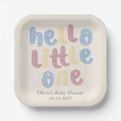 Niedlich Boho Hello Little One Baby Dusche Pappteller (Vorderseite)
