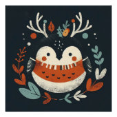 Niedlich Boho Herbst Robin Kranz Wall Decal Poster (Vorderseite)