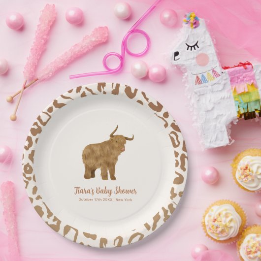 Niedlich Boho Holy Cow Western Babydusche Pappteller (Party)