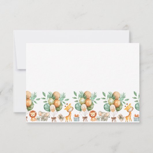 Niedlich Boho Jungle Animals Kinderdusche Danke Ka (Rückseite)