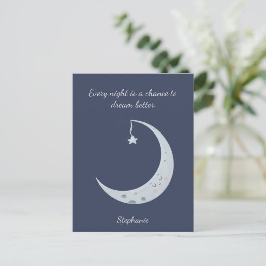 Niedlich Boho Kawaii Moon Postkarte (Stehend Vorderseite)