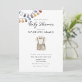 Niedlich Boho Kleidung Boy Baby Dusche Einladung (Stehend Vorderseite)