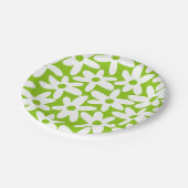 Niedlich Boho Lime Green Retro Zurück zeitgenössis Pappteller (Schrägansicht)
