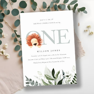 Niedlich Boho Lion Foliage Einladung zum ersten Ge