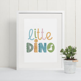 Niedlich Boho Little Dinosaurier Text Kinderzimmer Poster