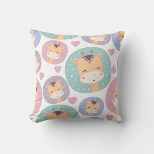 Niedlich Boho Little Giraffe Muster Kissen (Vorderseite)