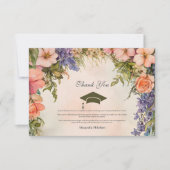 Niedlich Boho Meadow Orange Wildblume Abschluss Dankeskarte (Vorderseite)