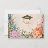 Niedlich Boho Meadow Orange Wildblume Abschluss RSVP Karte (Vorderseite)