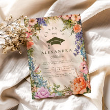 Niedlich Boho Meadow Orange Wildblume Graduatio