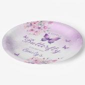 Niedlich Boho Moderne Butterfly Blumenmädchen Baby Pappteller (Schrägansicht)