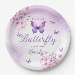 Niedlich Boho Moderne Butterfly Blumenmädchen Baby Pappteller