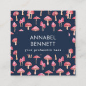 Niedlich Boho Mushroom Pattern Quadratische Visitenkarte (Vorderseite)