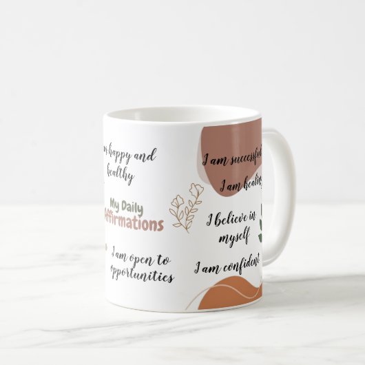 Niedlich Boho My Daily Affirmations Tasse (VorderseiteRechts)