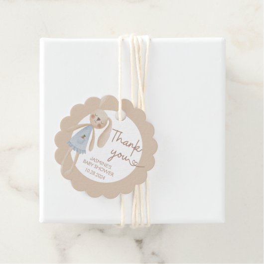 Niedlich Boho Oh Baby Bunny Danke Geschenkanhänger (Beispiel)