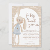 Niedlich Boho Oh Baby Bunny Hearts Baby Dusche Dankeskarte (Vorderseite)