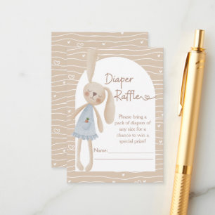 Niedlich Boho Oh Baby Bunny Hearts Diaper Raffle Begleitkarte