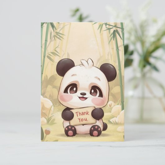 Niedlich Boho Panda Dankeskarte (Stehend Vorderseite)