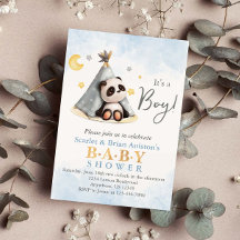 Niedlich Boho Panda in Zent Baby Dusche