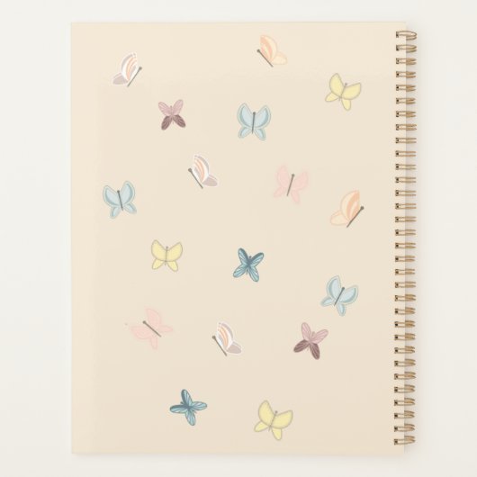 Niedlich Boho Pastel Butterfly Planer (Rückseite)